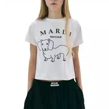 MARDI MERCREDI SS25 SLIM TSHIRT DDANJI CH.06 IVORY BLACK T