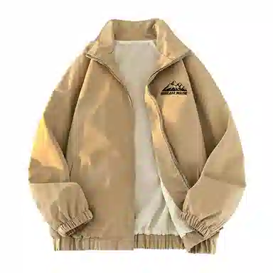 兰缪 美式百搭休闲宽松圆领运动长袖夹克外套 男女同款