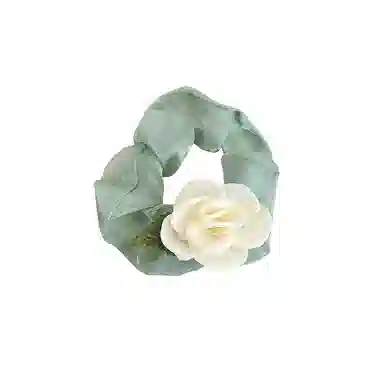 水中玉 超仙森系山茶花大肠发圈高级感扎头发发绳头花发饰 皮筋 头绳 女款