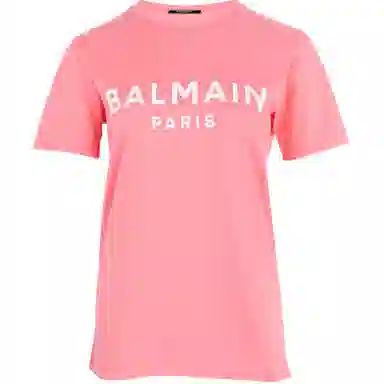 Balmain SS22 Logo Pink Tee