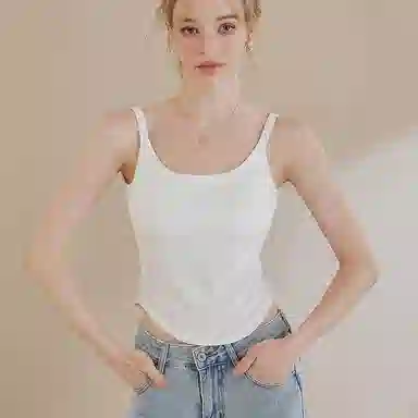 内在密码 免穿文胸大露美背内搭外穿显瘦性感辣妹不露脐吊带女款