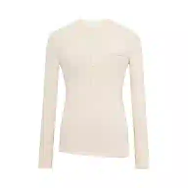 Three Quarters Henry Collar Slim Fit Long Sleeve Tee
