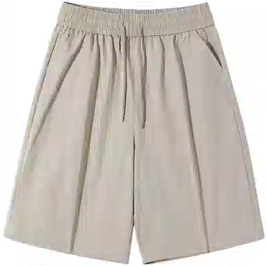 蜡笔小新 纯色卡通小新口袋竖徽宽松透气直筒针织休闲短裤 男女同款