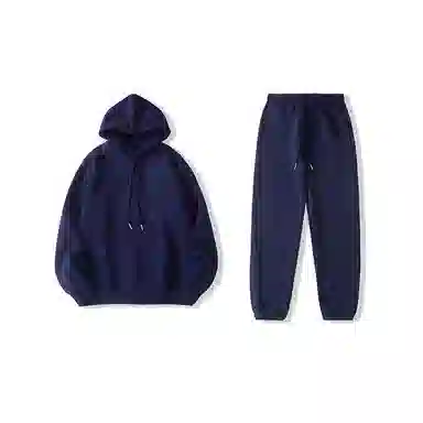 我是大卫 纯色连帽卫衣加厚套装 男女同款