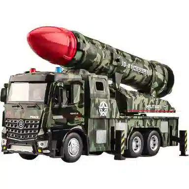 星星科教 合金导弹发射车大型军事洲际导弹火箭炮车 成品模型