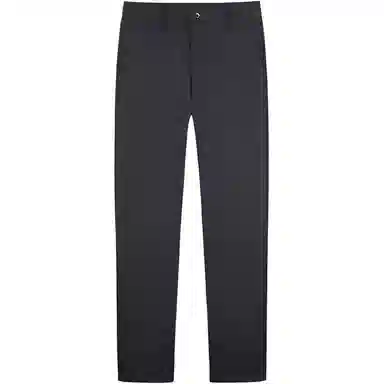 才子 纯色中腰拉链微弹修身直筒休闲裤 男款