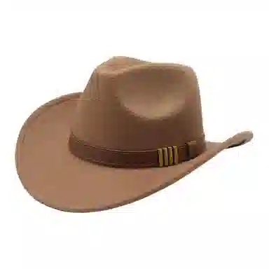 木林森 西部牛仔复古简约皮带佩饰宽帽檐遮阳户外出行显脸小盆帽防晒百搭 毛呢 渔夫帽 男女同款情侣款