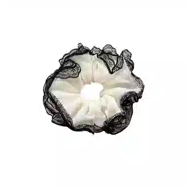 水中玉 蕾丝花边大肠发圈高弹力耐用丸子头低马尾发绳森系慵懒头饰 皮筋 头绳 女款