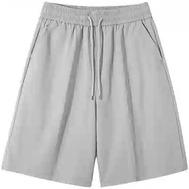 蜡笔小新 纯色卡通小新口袋竖徽宽松透气直筒针织休闲短裤 男女同款