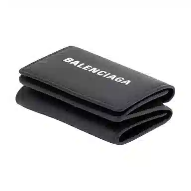 Balenciaga Logo Leather Mini Wallet