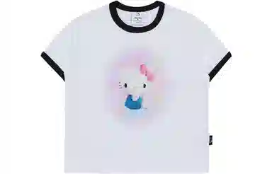 acme de la vie Sanrio Hello Kitty 3d Artwork Middle Crop Short Sleeve T-Shirt T