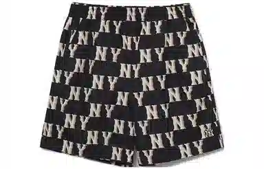 MLB New York Yankees Letter Print Shorts Black
