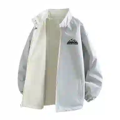 兰缪 美式复古纯色基础款字母防风日常山系通勤户外宽松长袖两面穿夹克外套 男女同款