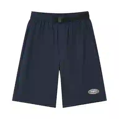 美特斯邦威 宽松纯色系带休闲短裤 男款