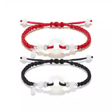 【转好运】 万娜 平安扣 平安喜乐编织小众新中式国风本命年气质轻奢复古百搭学生手饰 合金 手绳 男女同款情侣款