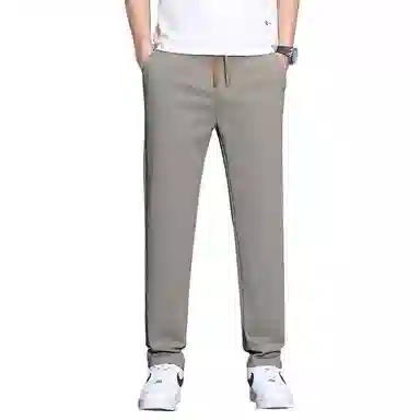 【dme】 纯色商务时尚透气舒适简约直筒垂感中腰系带休闲裤 男女同款