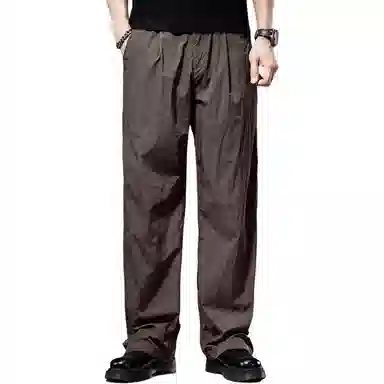 贵色 纯色无弹美式中腰休闲裤 男款