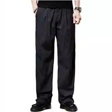 贵色 纯色无弹美式中腰休闲裤 男款