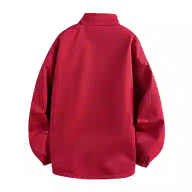 兰缪 美式复古纯色基础款字母防风日常山系通勤户外宽松长袖两面穿夹克外套 男女同款