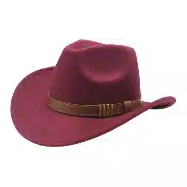 木林森 西部牛仔复古简约皮带佩饰宽帽檐遮阳户外出行显脸小盆帽防晒百搭 毛呢 渔夫帽 男女同款情侣款