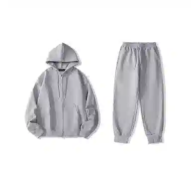 我是大卫 简约基础款连帽系带束脚休闲裤卫衣套装 男女同款