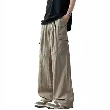 大卫贝肯 美式潮牌字母印花宽松舒适户外通勤防风防水速干伞兵工装直筒休闲裤 男女同款