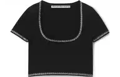 Alexander Wang SS23 Black Crop Tee