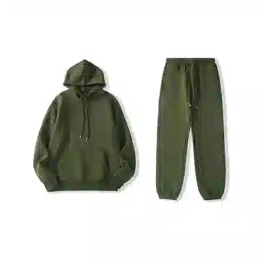 我是大卫 纯色连帽卫衣加厚套装 男女同款