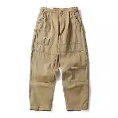 赞仕 系复古重磅纯棉做旧宽松休闲裤 男款