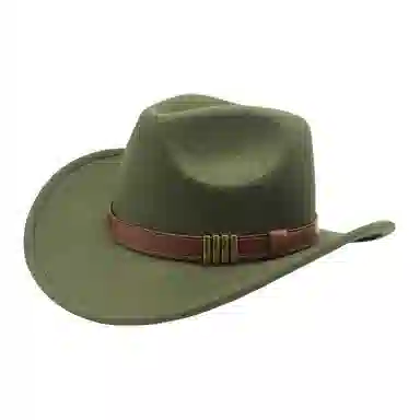 木林森 西部牛仔复古简约皮带佩饰宽帽檐遮阳户外出行显脸小盆帽防晒百搭 毛呢 渔夫帽 男女同款情侣款