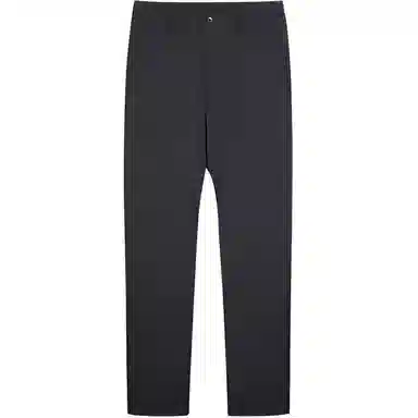 才子 纯色中腰拉链高弹直筒休闲裤 男款