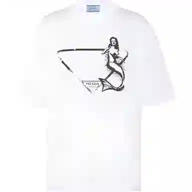 Prada SS22 Mermaid Print T-Shirt White