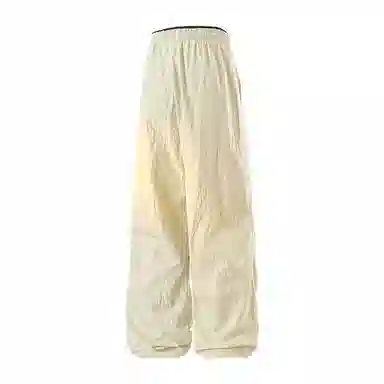 兰缪 日系基础款字母简约日常户外运动透气通勤舒适美式复古时尚百搭宽松直筒休闲裤 男女同款