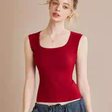 内在密码 宽肩带方领内搭外穿无痕修身遮副乳防走光百搭背心 女款