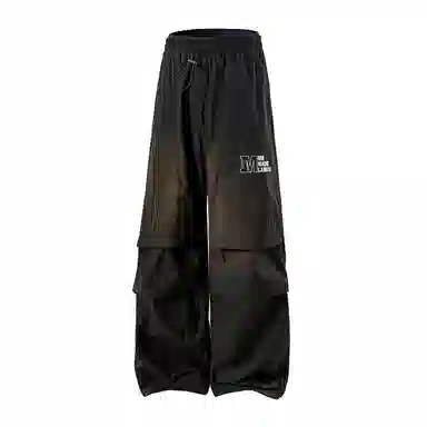 兰缪 日系基础款字母简约日常户外运动透气通勤舒适美式复古时尚百搭宽松直筒休闲裤 男女同款