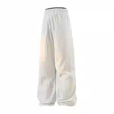 兰缪 日系基础款字母简约日常户外运动透气通勤舒适美式复古时尚百搭宽松直筒休闲裤 男女同款