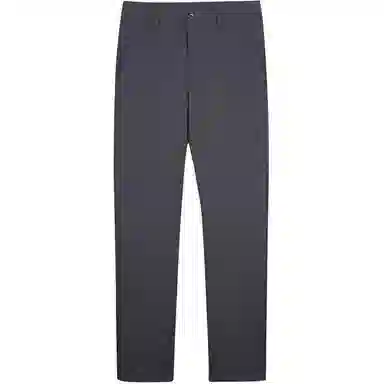 才子 纯色中腰拉链高弹直筒休闲裤 男款