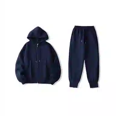 我是大卫 简约基础款连帽系带束脚休闲裤卫衣套装 男女同款