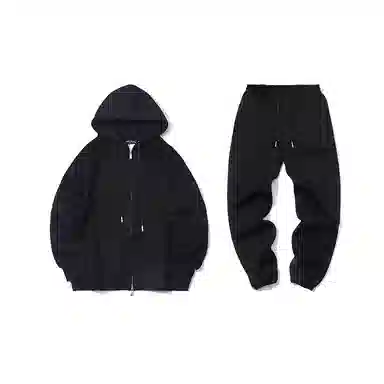 我是大卫 基础款纯色简约连帽休闲束脚裤卫衣套装 男女同款