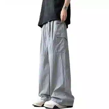 大卫贝肯 美式潮牌字母印花宽松舒适户外通勤防风防水速干伞兵工装直筒休闲裤 男女同款