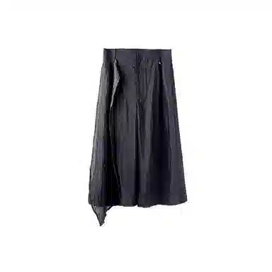 幻象者 原创设计拼接阔腿宽松七分休闲裤 男女同款 黑色