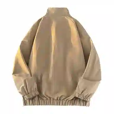 兰缪 美式百搭休闲宽松圆领运动长袖夹克外套 男女同款