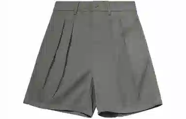 李宁 松紧腰褶皱纯色运动短裤 男款