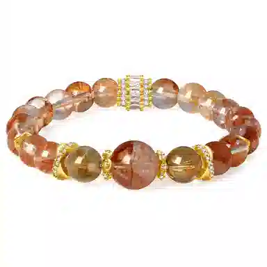 阿梵尼 招财小金霸 招财进宝新中式国潮复古创意玄学时尚爆款百搭日常潮流精致可调节串珠#好运天然 黄水晶 手串 女款