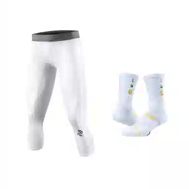 左右力量 液态氨纶速干裤高弹训练透气跑步健身压缩裤篮球紧身裤七分压缩裤运动长裤 压缩裤 男女同款