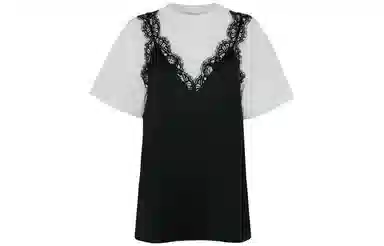 Alexander McQueen Layered Lace Trim T-Shirt