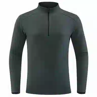 浪莎 户外长袖运动速干立领半拉链健身衣 男款