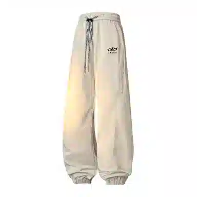 兰缪 基础款纯色宽松系带直筒垂感日常户外运动穿搭休闲裤 男女同款