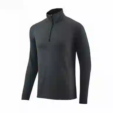 浪莎 跑步训练半拉链弹力速干立领打底衫长袖健身衣 男款