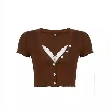 JUFU V-Neck Lace T-Shirt